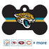 GoTags Personalized Brass Metal Bone Shape Pet ID Tag Engraved with Name and Custom Text, Every NFL Football Team Pet Apparel (Large)