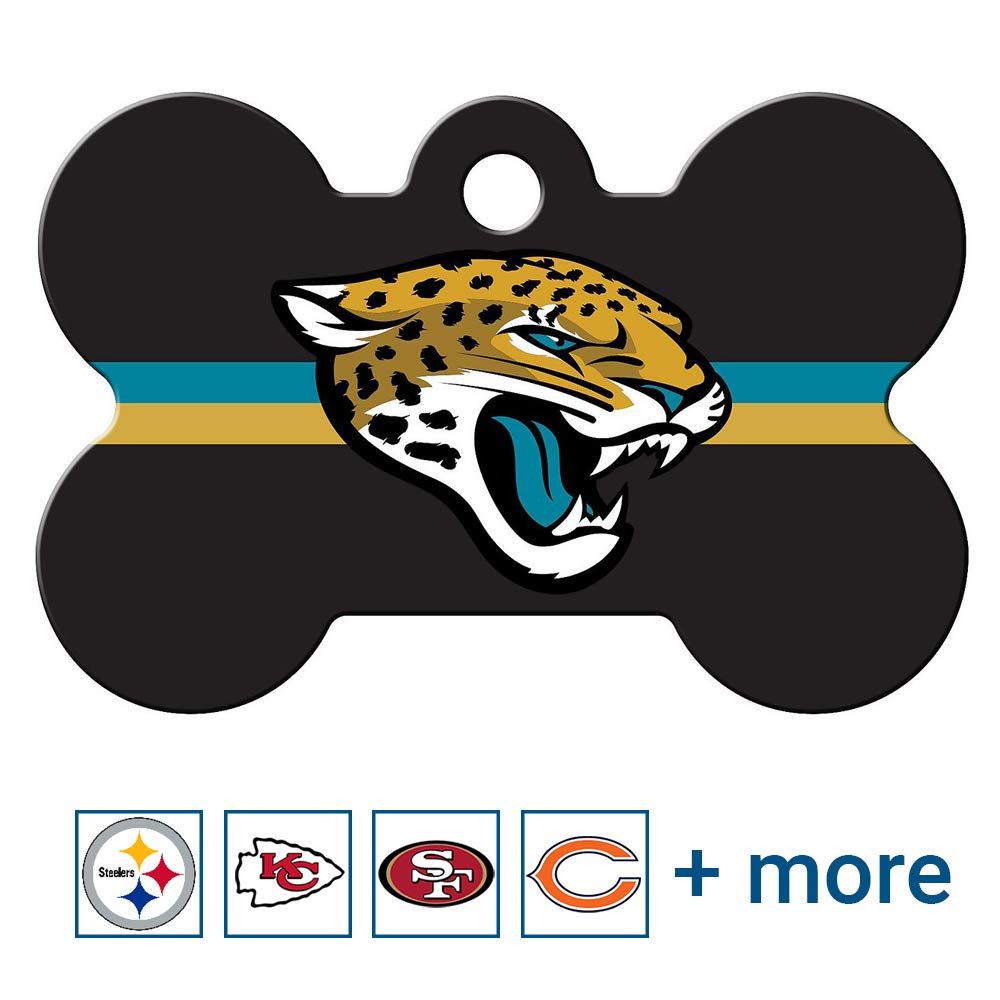 NFL Team Brass Bone Pet ID Tag - tag-nfl-jaguars-bone-reg