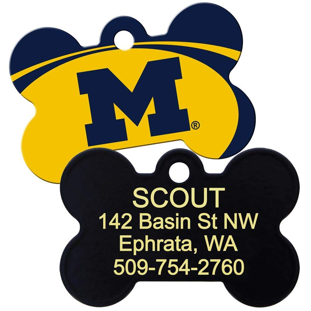 NCAA Team Pet ID Tag - Bone Shape