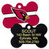 GoTags Personalized Brass Metal Bone Shape Pet ID Tag Engraved with Name and Custom Text, Every NFL Football Team Pet Apparel (Large)