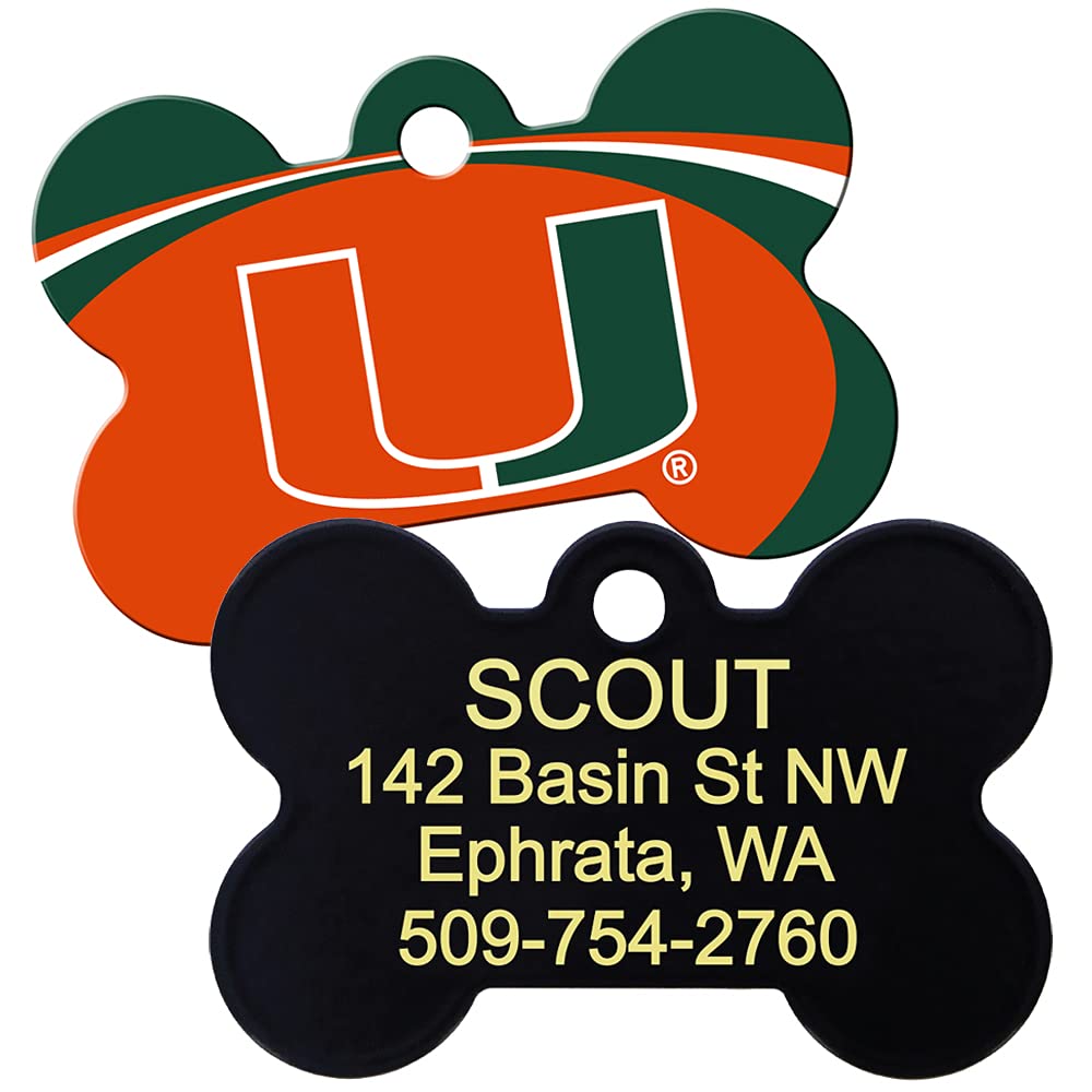 NCAA Team Pet ID Tag - Bone Shape