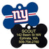 GoTags Personalized Brass Metal Bone Shape Pet ID Tag Engraved with Name and Custom Text, Every NFL Football Team Pet Apparel (Large)