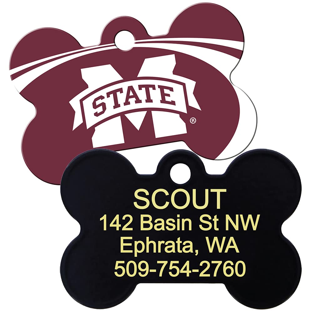 NCAA Team Pet ID Tag - Bone Shape