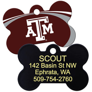 NCAA Team Pet ID Tag - Bone Shape