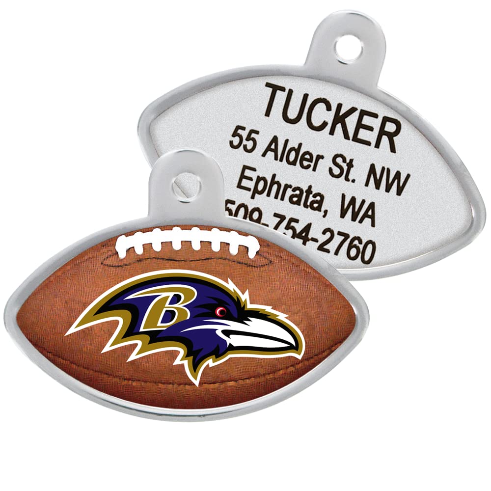 NFL Team Pet ID Tag - Football Shape - tag-nfl-ravens-football_8473-03
