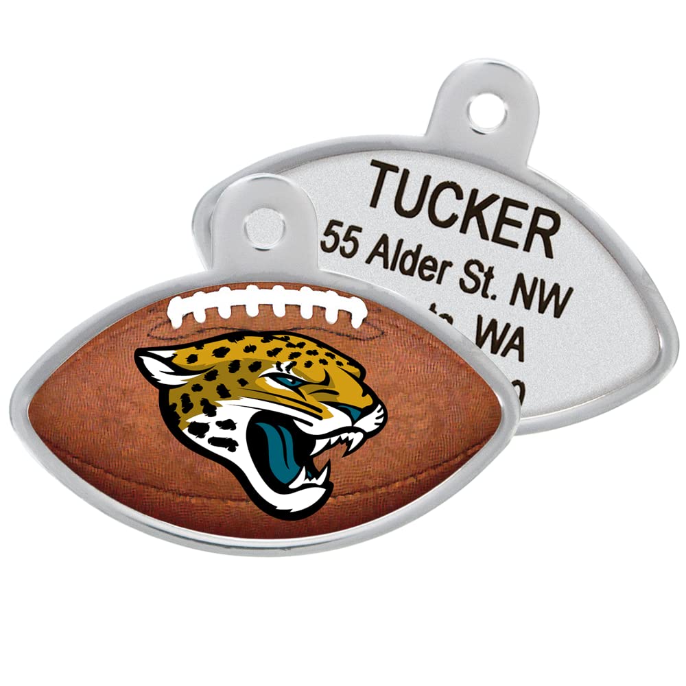 GoTags Personalized Engraved NFL Football Team Dog Tags, Football Shape Pet ID Tags