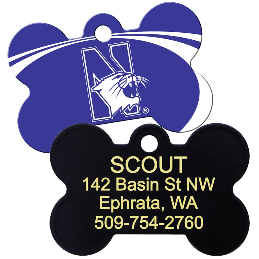 NCAA Team Pet ID Tag - Bone Shape