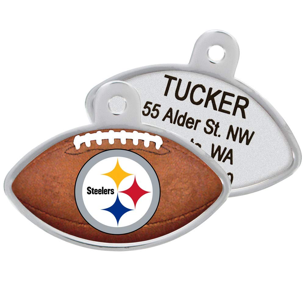NFL Team Pet ID Tag - Football Shape - tag-nfl-steelers-football_8473-26