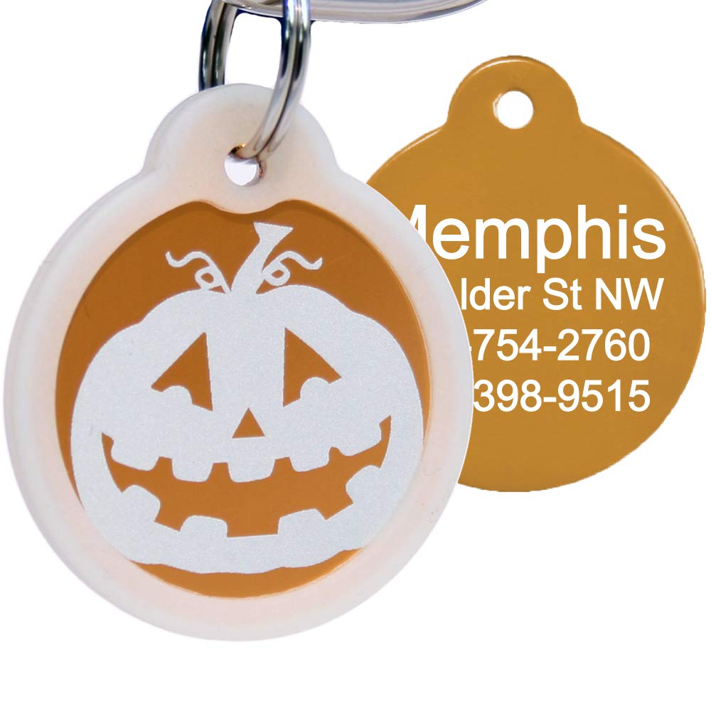 GoTags Halloween Dog Tag, Personalized Pet ID Tag with 4 Lines of Custom Engraved Text