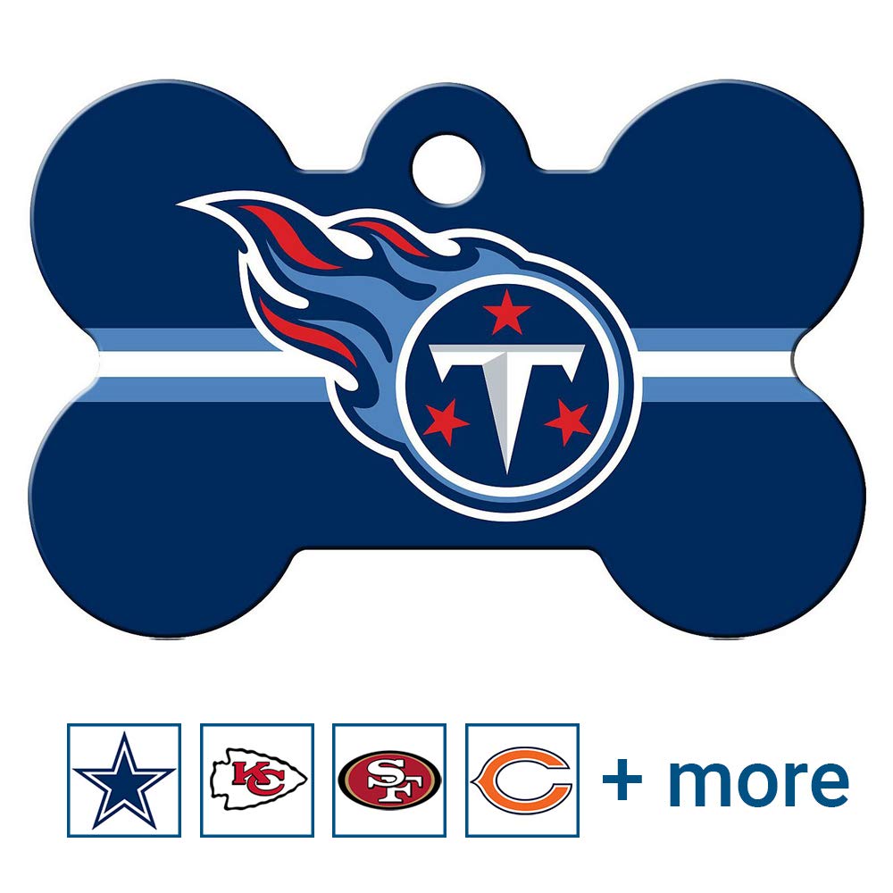 NFL Team Brass Bone Pet ID Tag - tag-nfl-titans-bone-reg