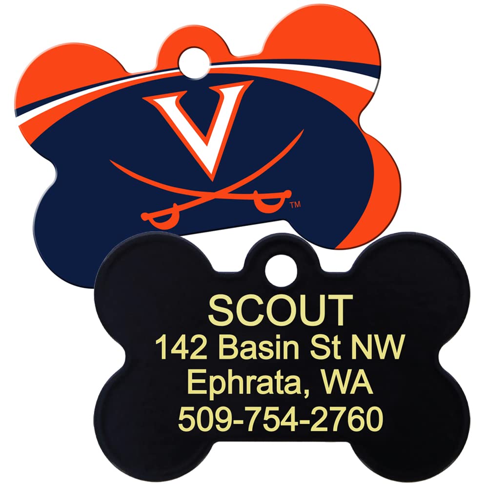 NCAA Team Pet ID Tag - Bone Shape