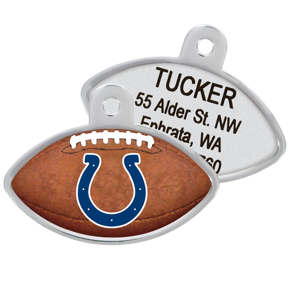 GoTags Personalized Engraved NFL Football Team Dog Tags, Football Shape Pet ID Tags