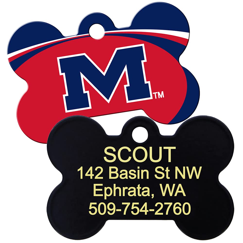 NCAA Team Pet ID Tag - Bone Shape