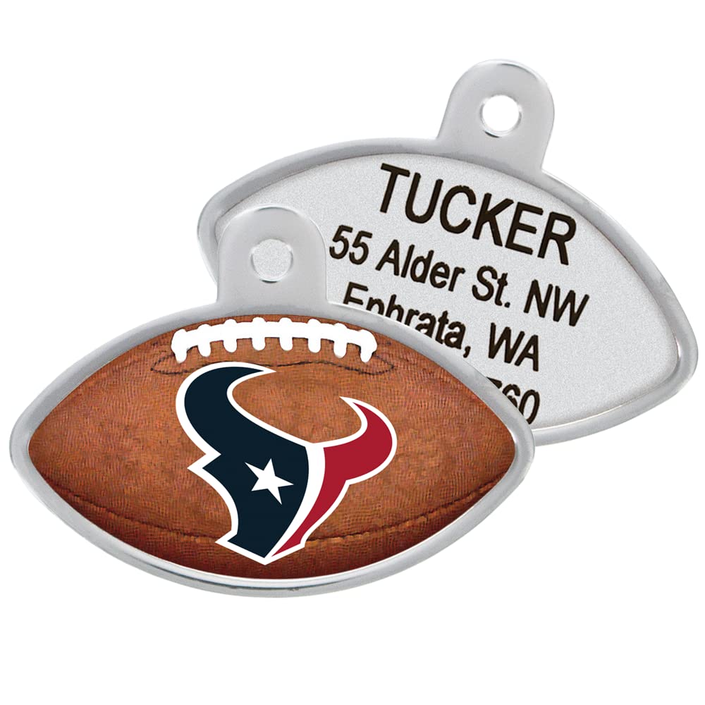 NFL Team Pet ID Tag - Football Shape - tag-nfl-texans-football_8473-13