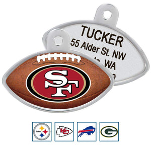 GoTags Personalized Engraved NFL Football Team Dog Tags, Football Shape Pet ID Tags