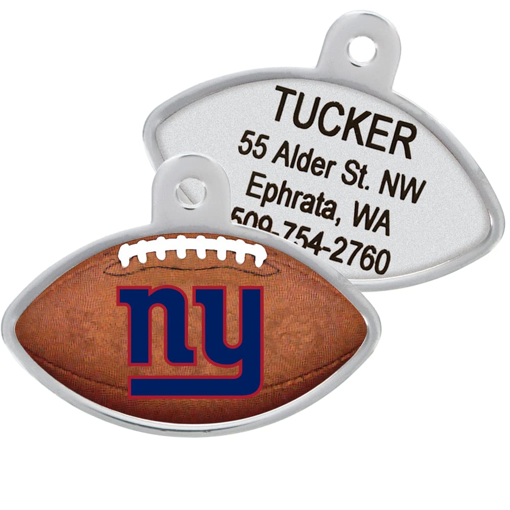 GoTags Personalized Engraved NFL Football Team Dog Tags, Football Shape Pet ID Tags