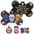 GoTags Day of the Dead Personalized Dog Tags, Skull, Halloween Pet ID Tags with up to 4 Lines of Custom Text
