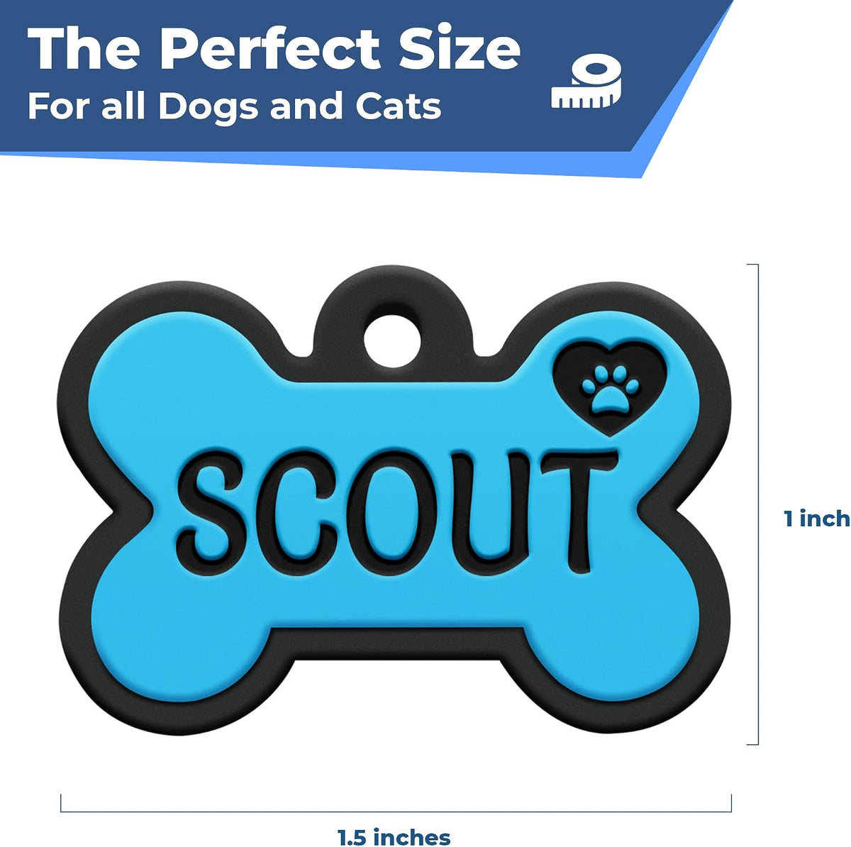 Bone Silent Silicone Dog ID Tag