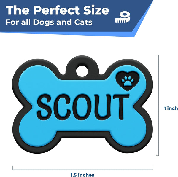 Bone Silent Silicone Dog ID Tag