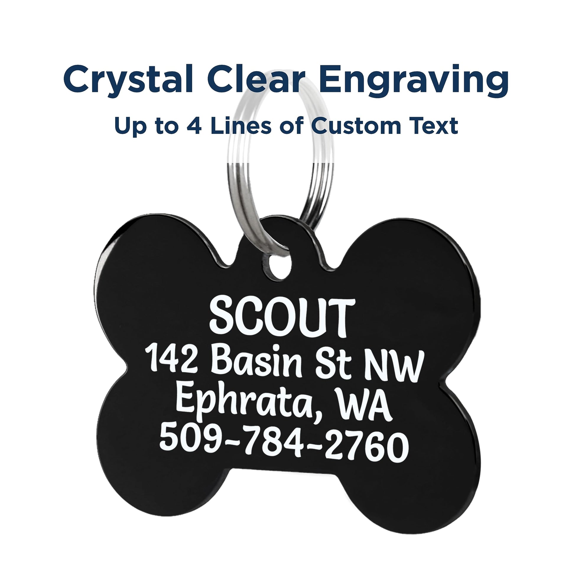 Black Steel Funny Dog ID Tag