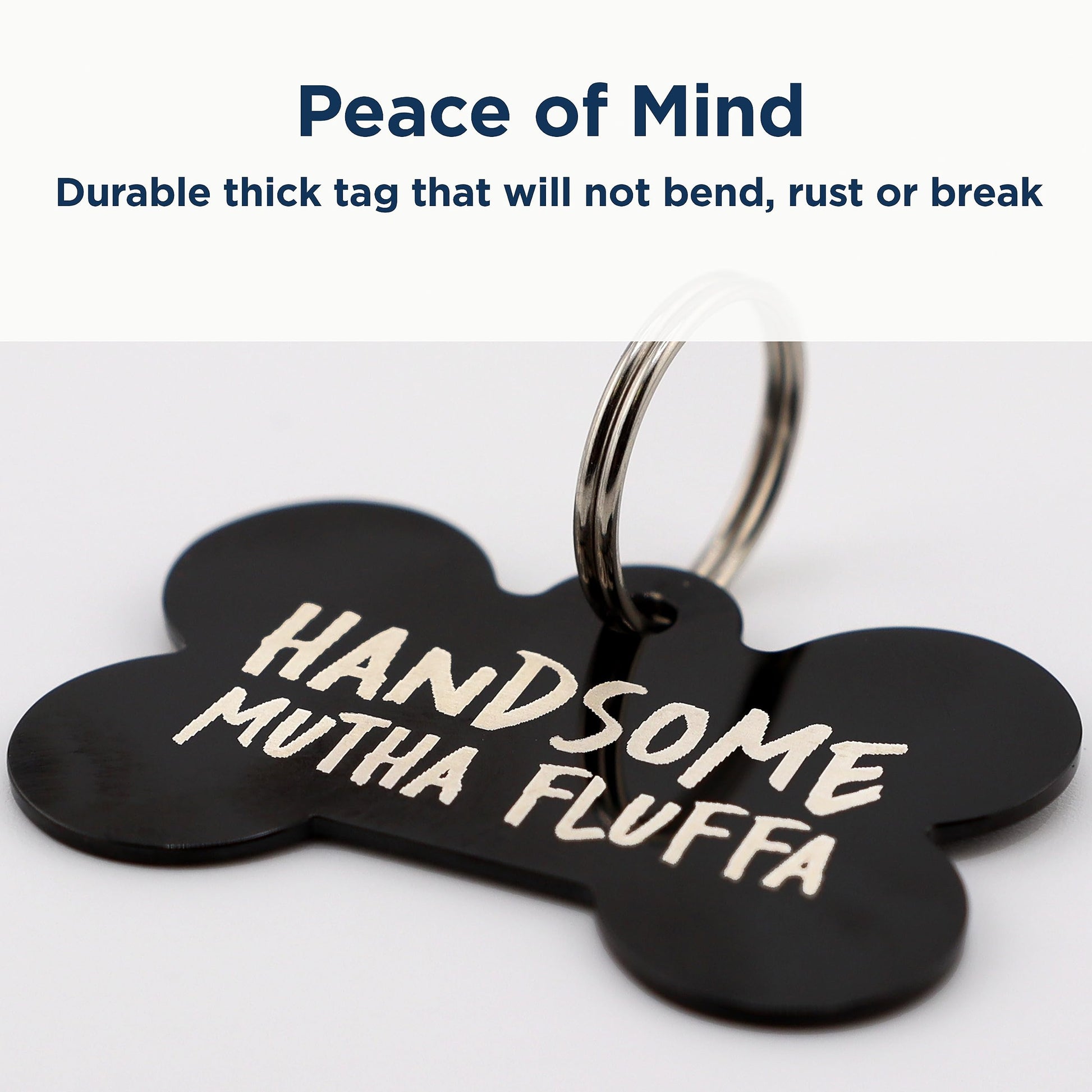 Black Steel Funny Dog ID Tag