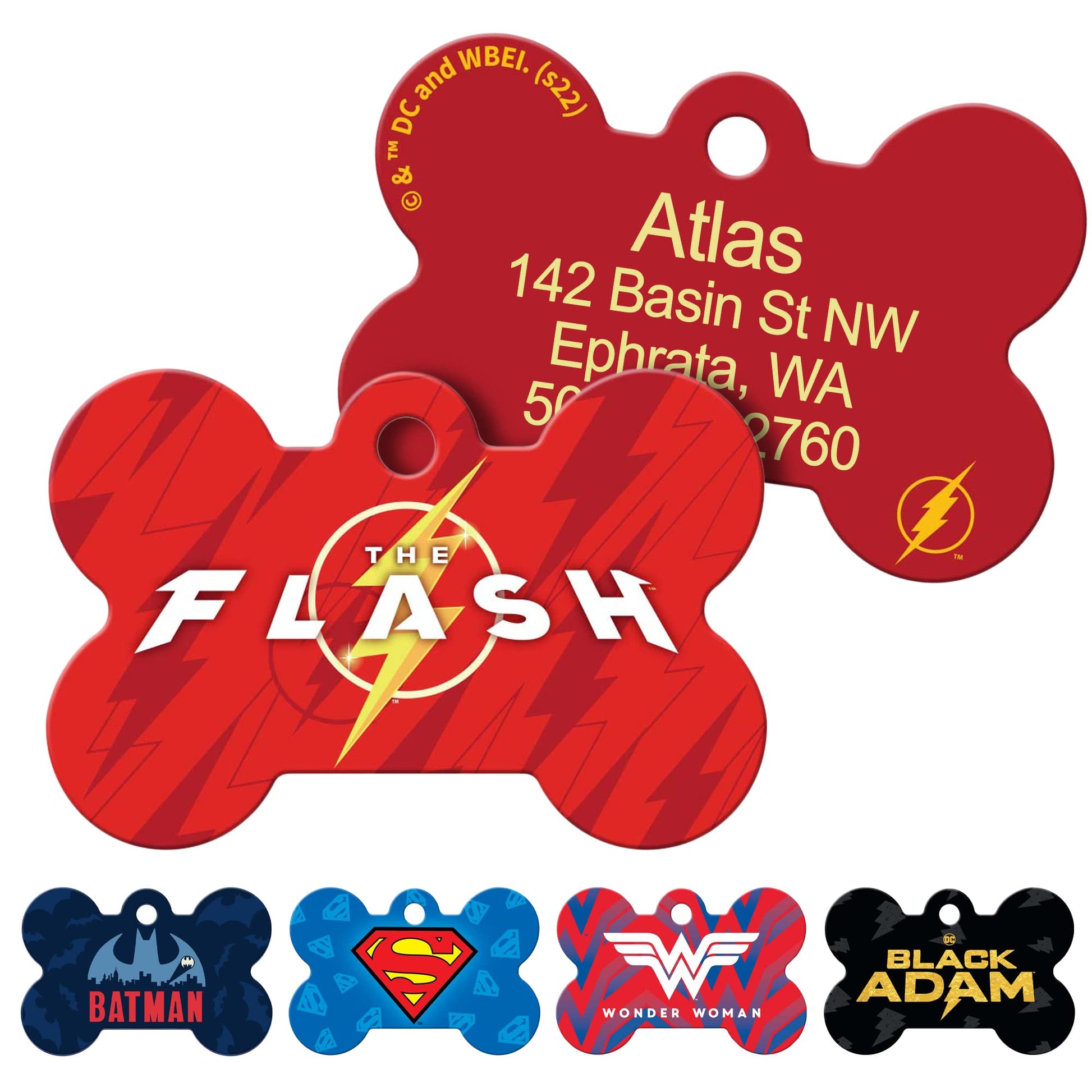 DC Comics Superhero Pet ID Tag - Bone Shape
