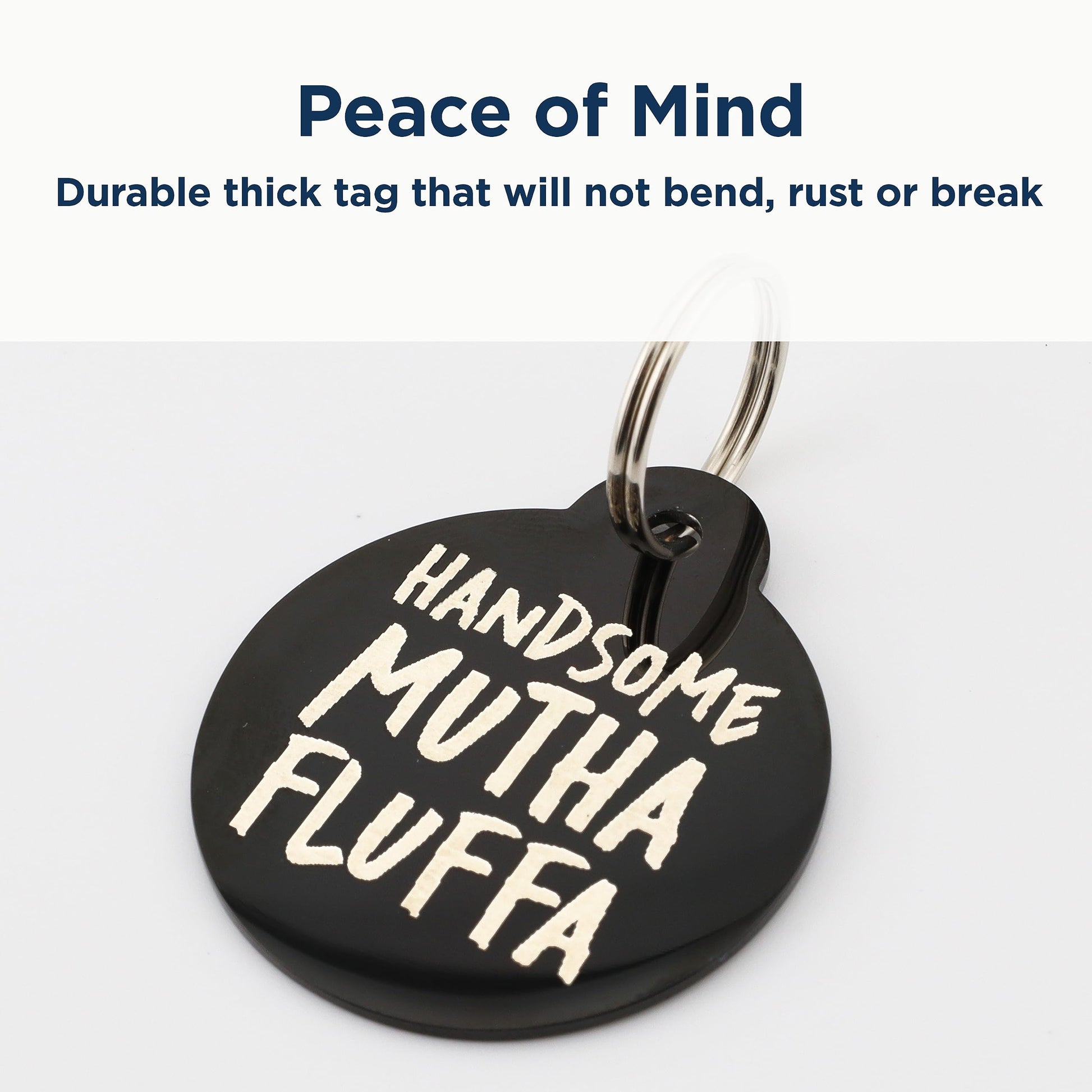 Black Steel Funny Dog ID Tag