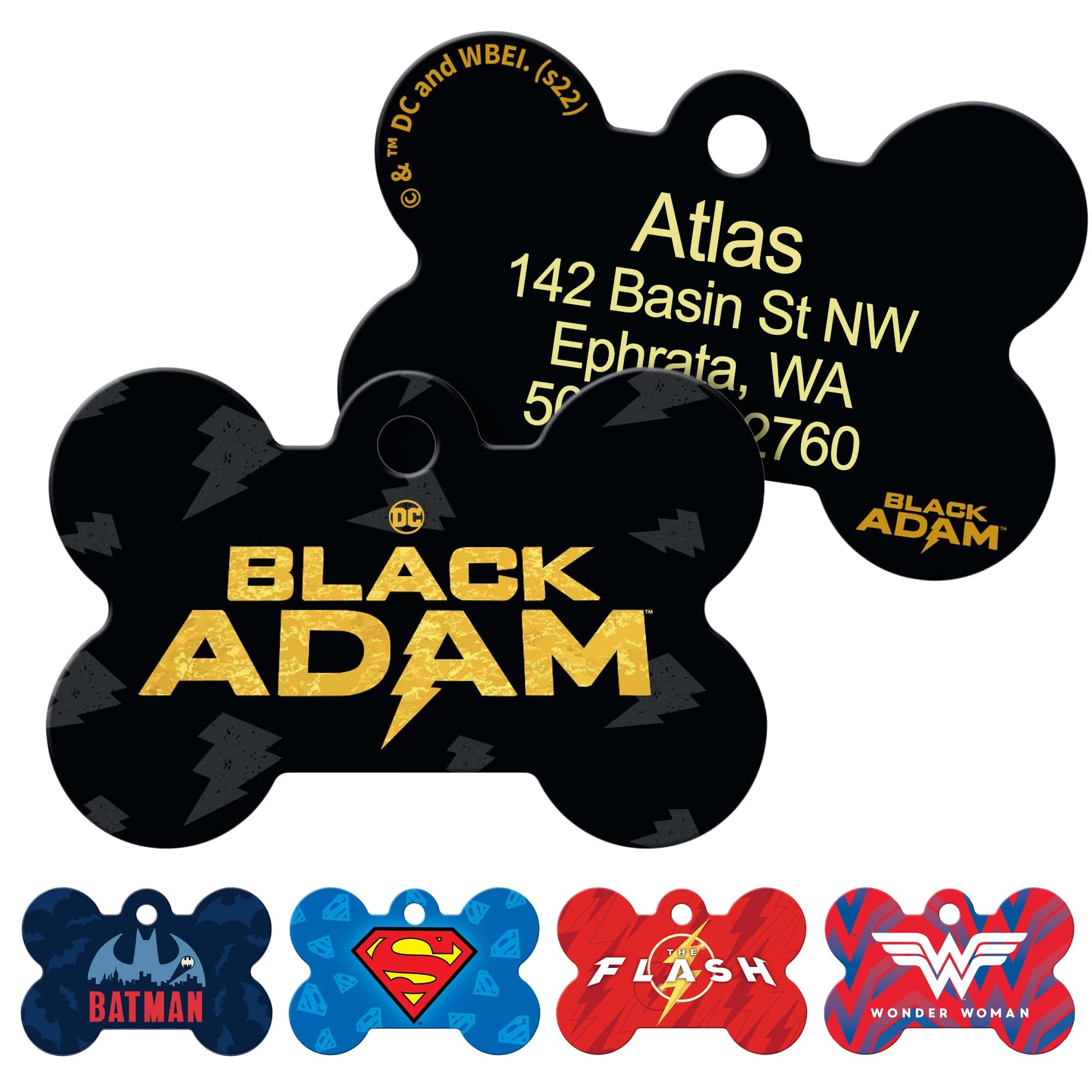 DC Comics Superhero Pet ID Tag - Bone Shape