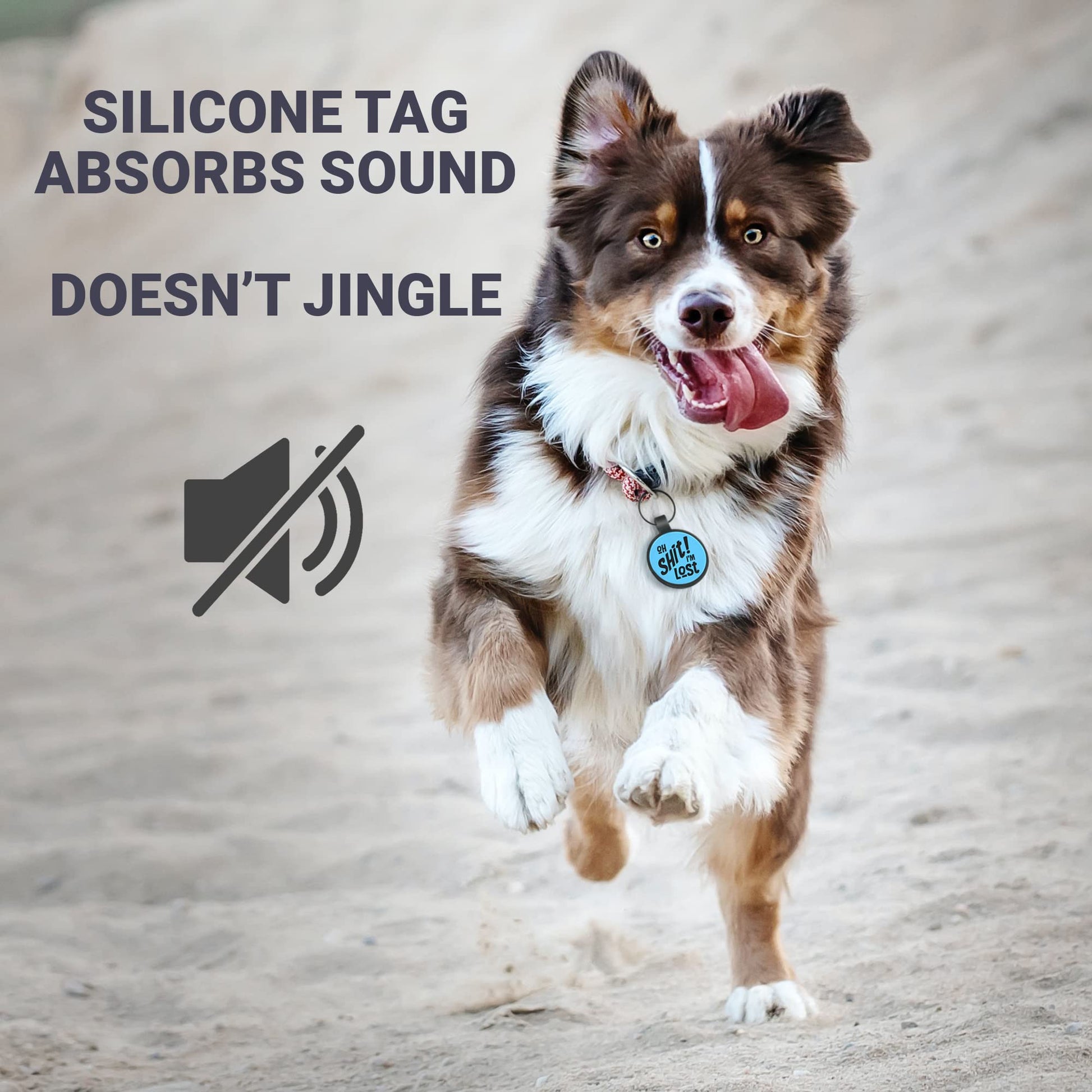 Silent Silicone Funny Dog ID Tag