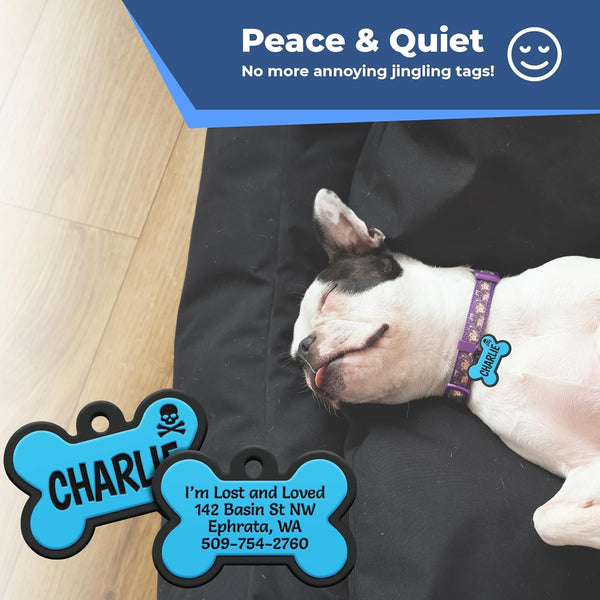Round Silent Silicone Pet ID Tag