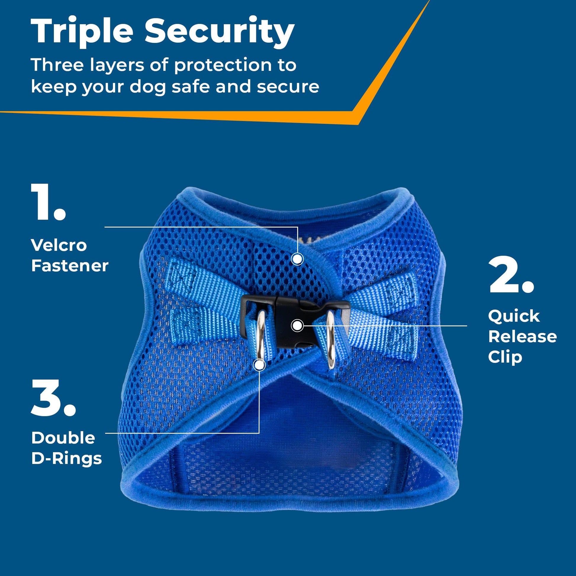 GoTags Personalized Step-in Air Harness, Comfortable Mesh No Pull Harness for Dogs and Cats, Quick Hook & Loop Fastener, Buck
