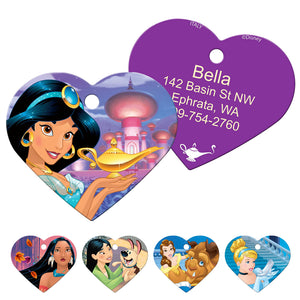 GoTags Personalized Pet ID Tags for Disney Princess Fans, Dog Tags for Dogs and Cats, Personalized Engraved with Your Custom Text