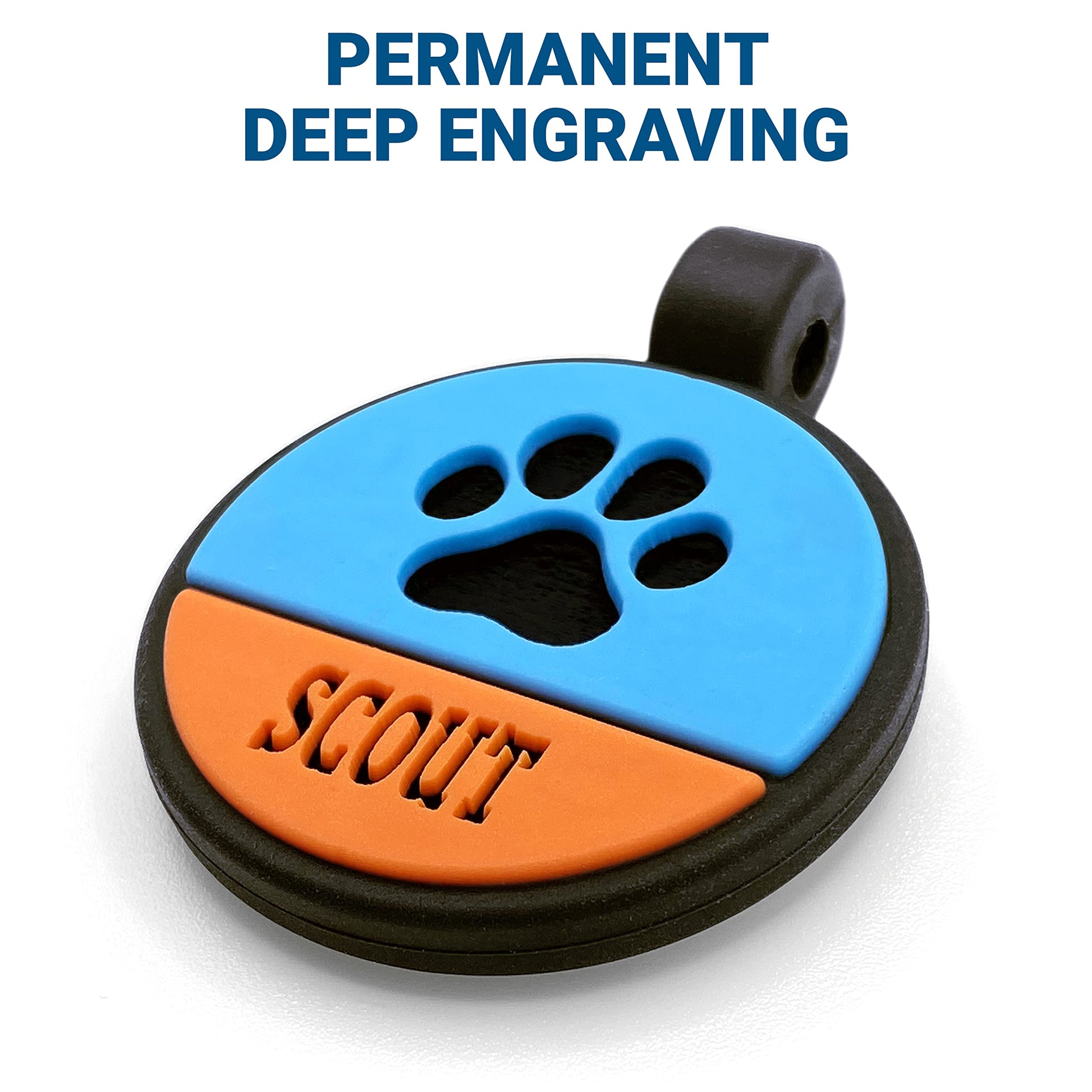Two-Tone Silent Silicone Dog ID Tag