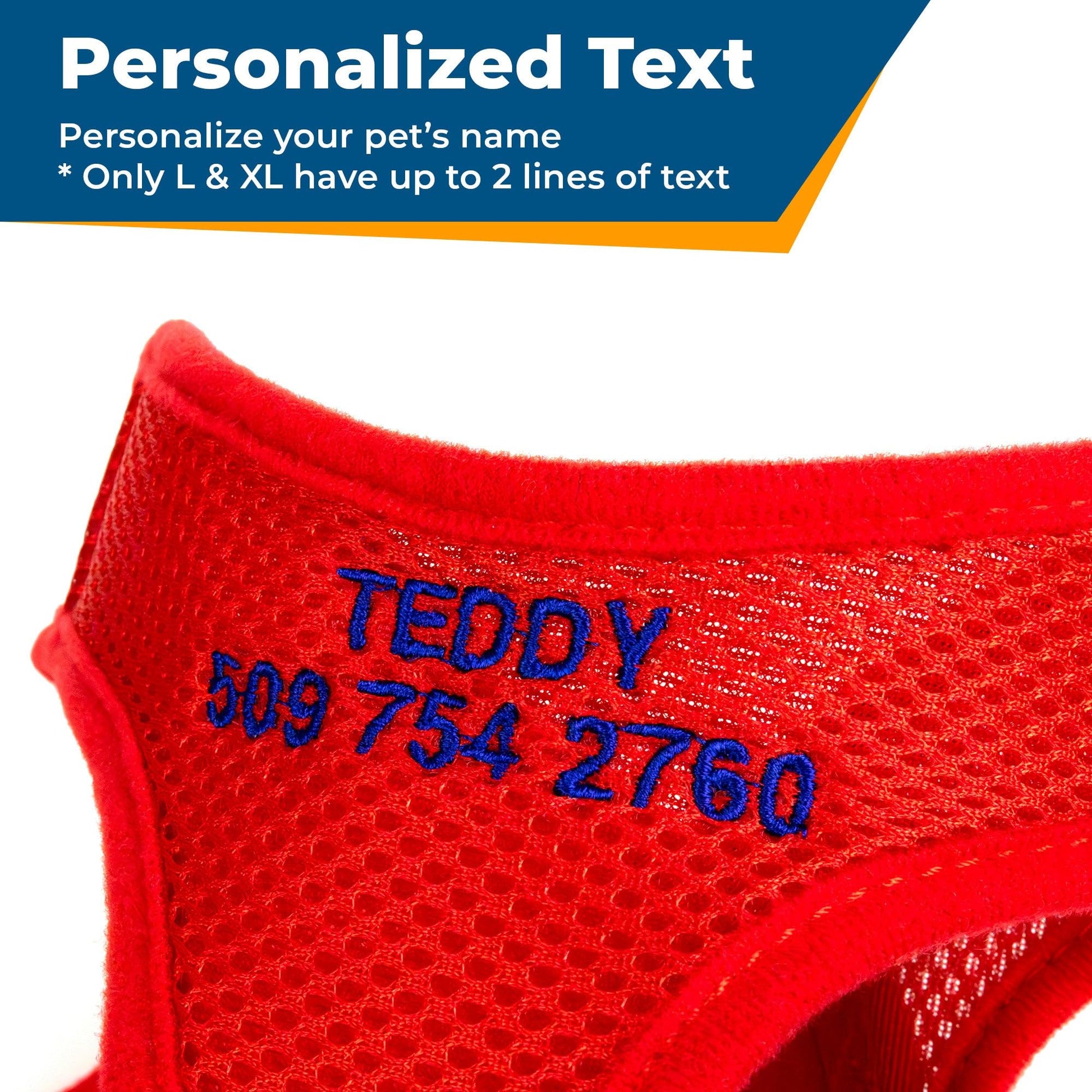 GoTags Personalized Step-in Air Harness, Comfortable Mesh No Pull Harness for Dogs and Cats, Quick Hook & Loop Fastener, Buck