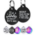Black Steel Funny Dog ID Tag