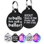 Black Steel Funny Dog ID Tag