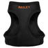 Front of Step-In Air Mesh dog harness with orange embroidered name BAILEY on black breathable mesh
