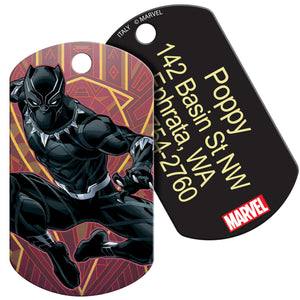 Marvel's Black Panther Dog Tag, Marvel Cinematic Universe Super Hero Pet ID Tag Engraved with Name Personalized