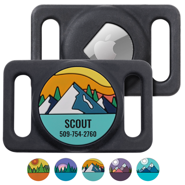 AirTag GPS Tracker Holder Silent Slide-On Pet ID Tag with Design
