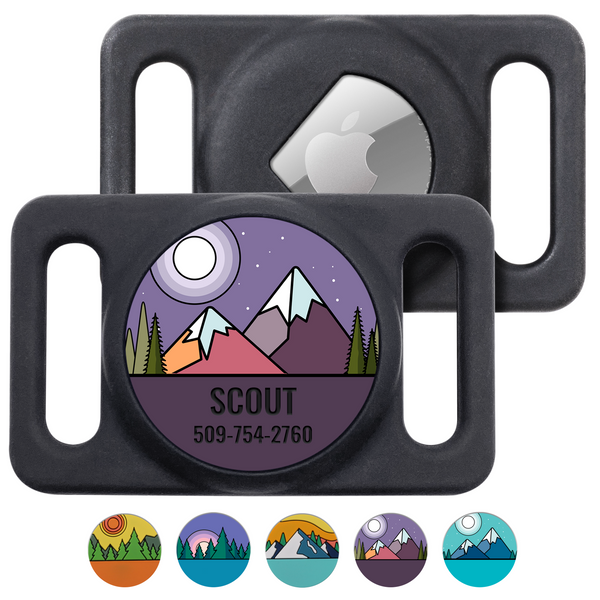 AirTag GPS Tracker Holder Silent Slide-On Pet ID Tag with Design