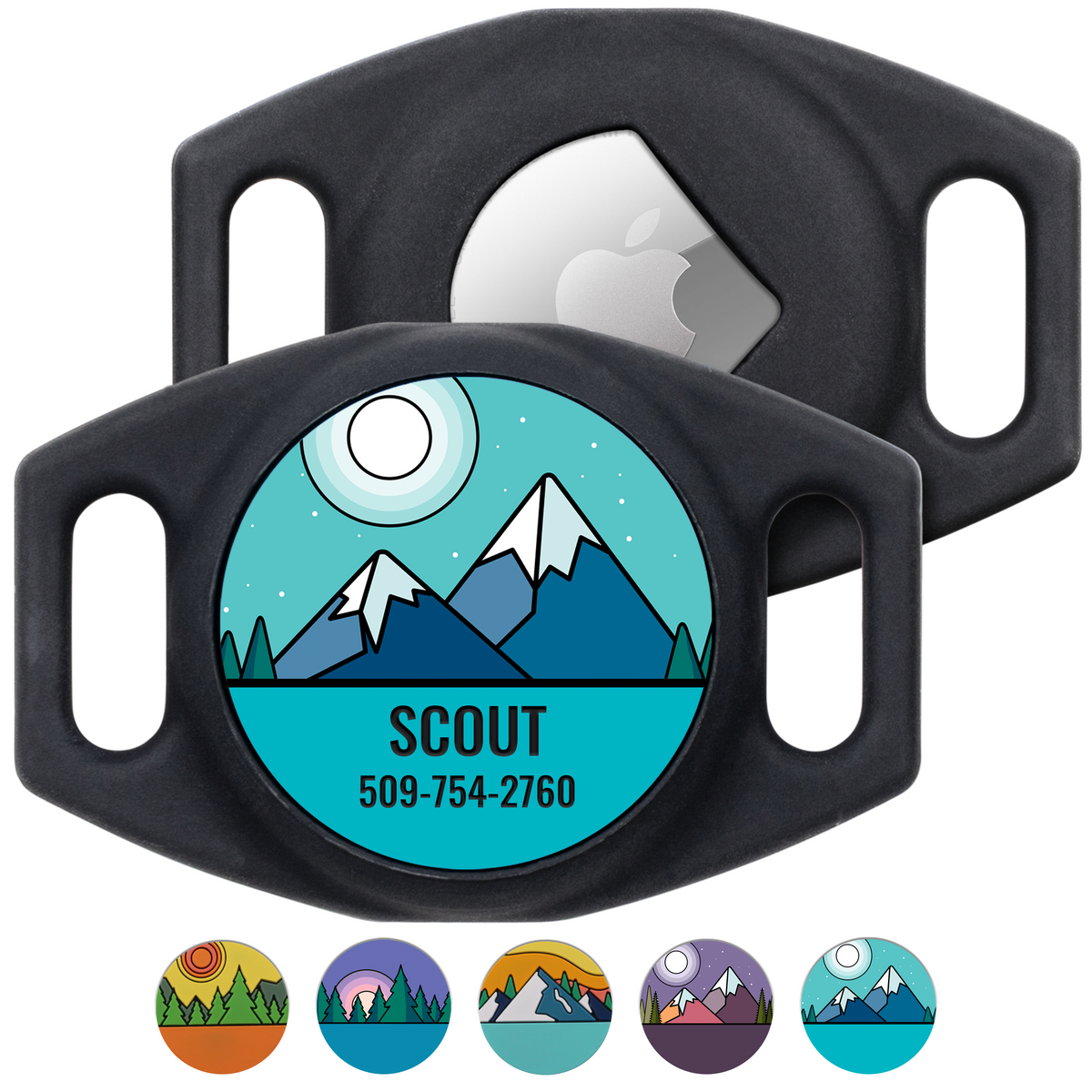AirTag GPS Tracker Holder Silent Slide-On Pet ID Tag with Design