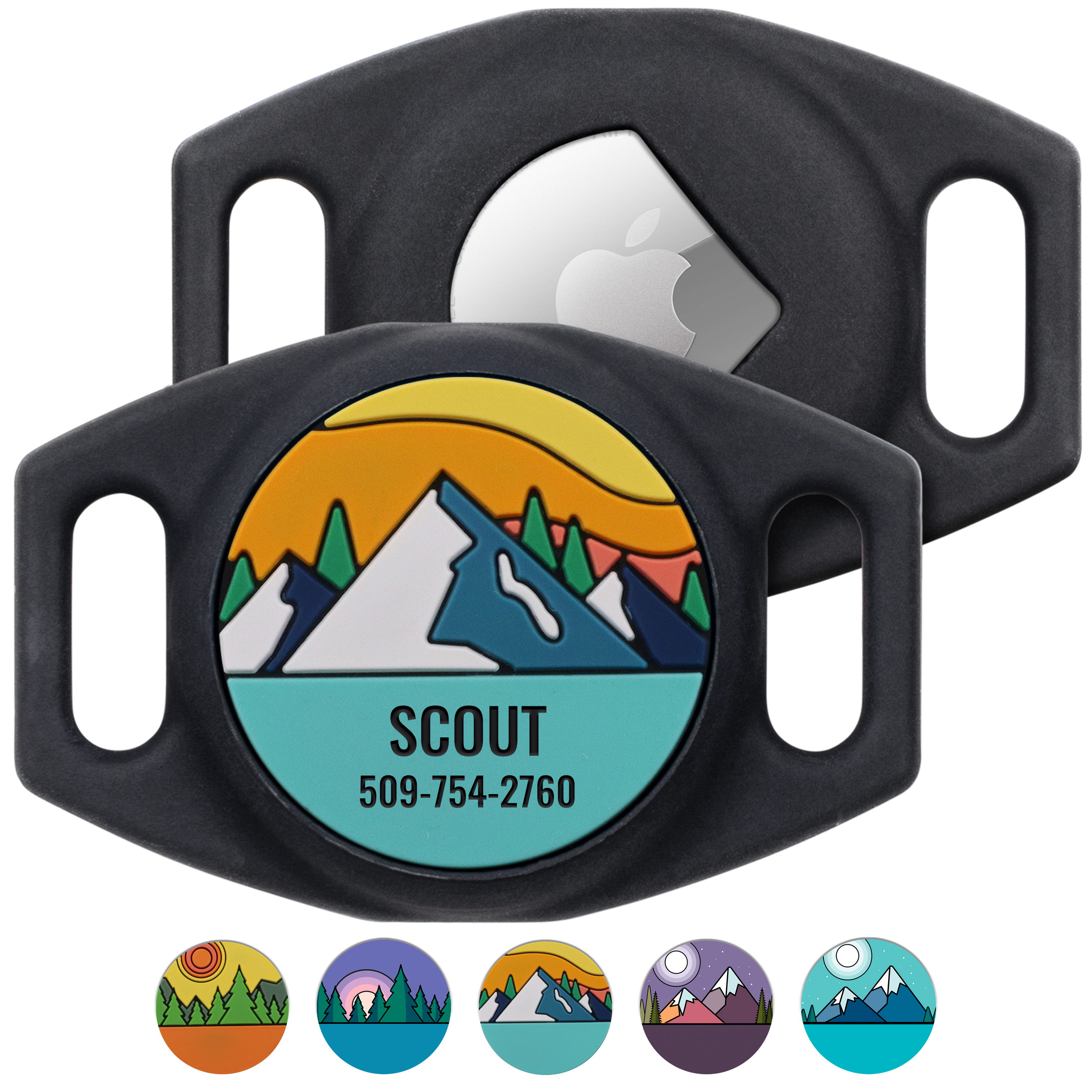AirTag GPS Tracker Holder Silent Slide-On Pet ID Tag with Design