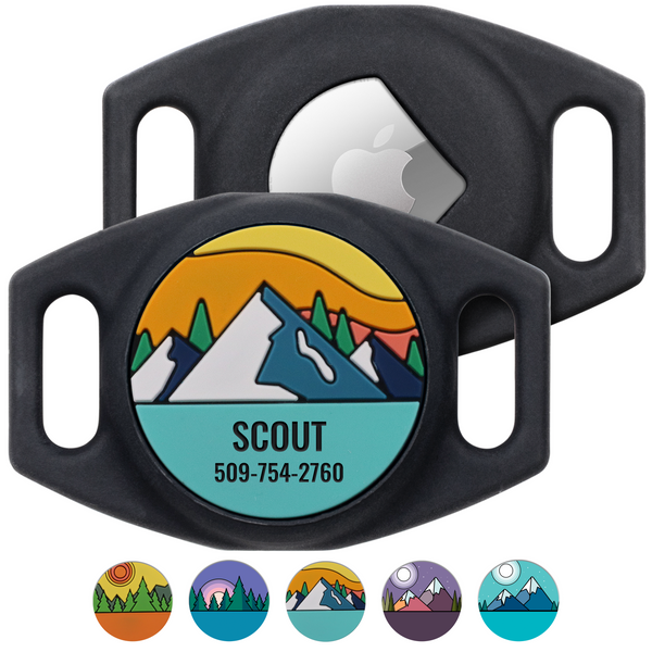 AirTag GPS Tracker Holder Silent Slide-On Pet ID Tag with Design