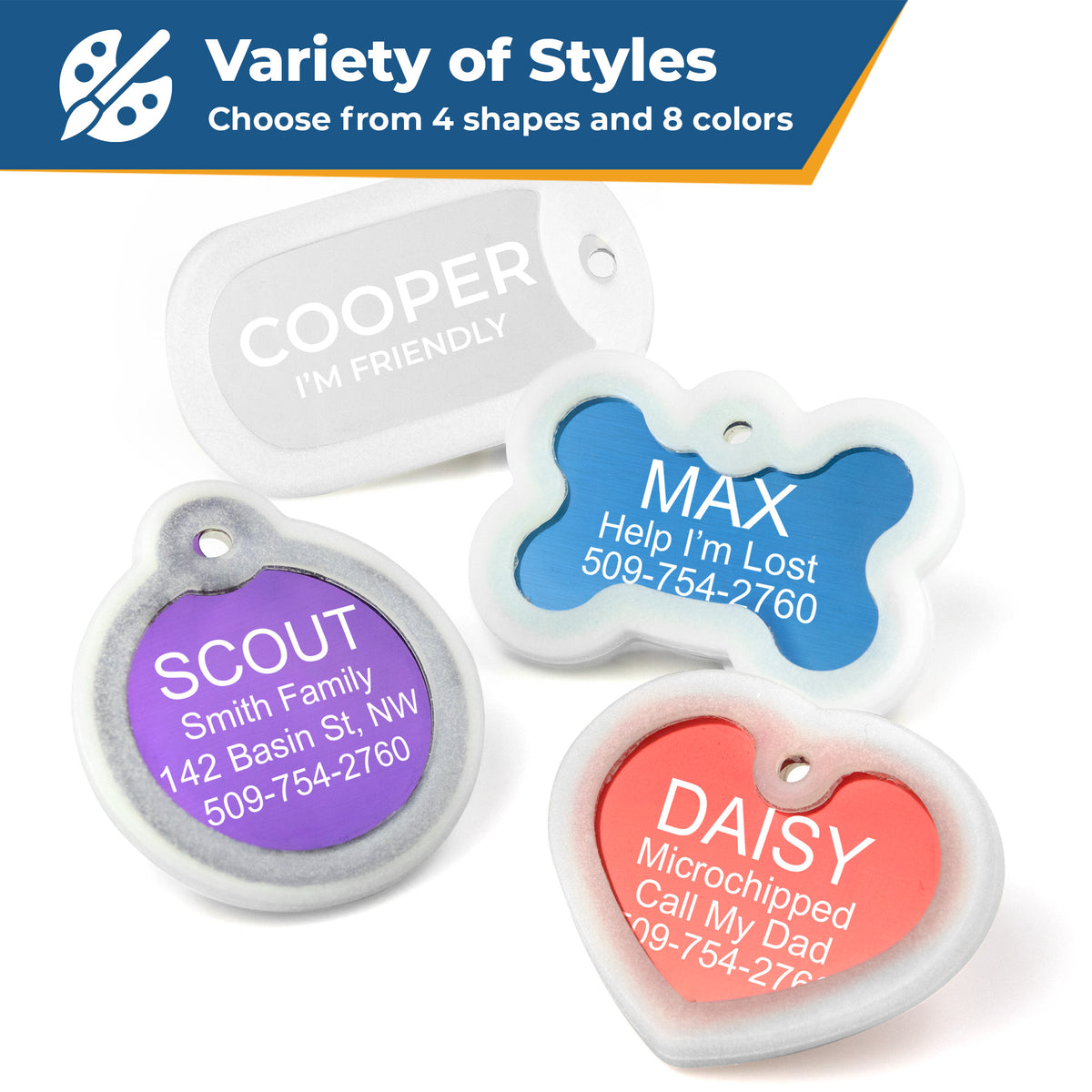 Pet ID Tags with Tag Silencer