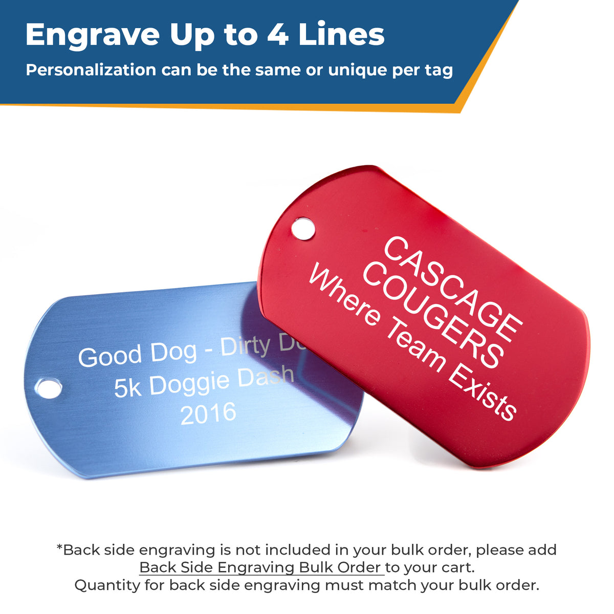 Engraved Military Dog Tags - Volume Pricing