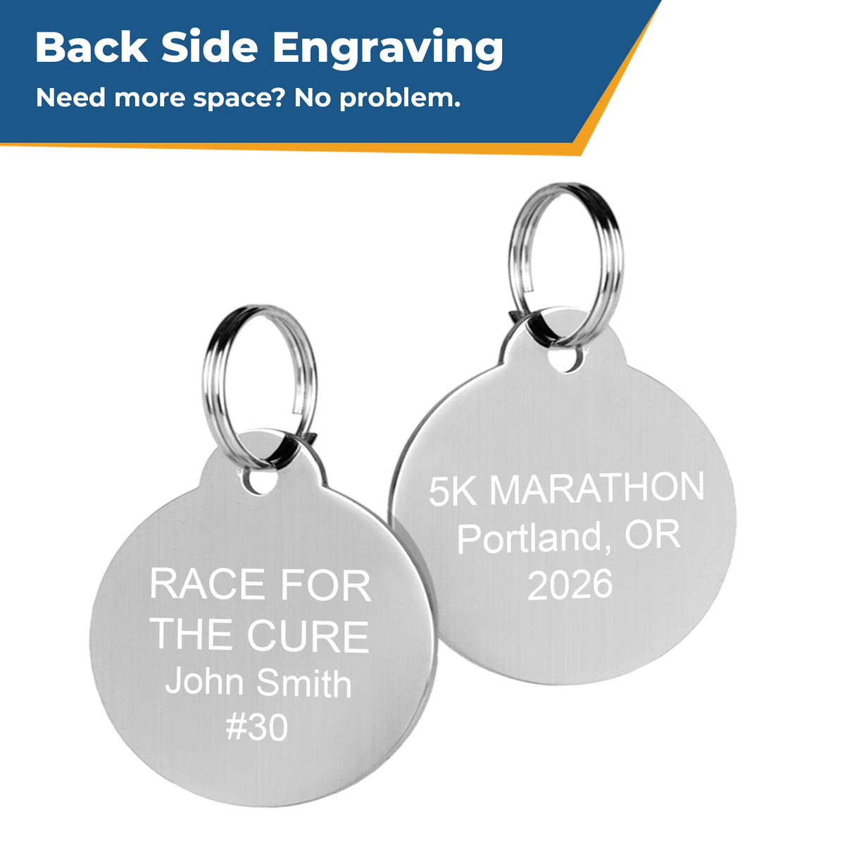 Back Side Engraving for Custom Tags - Volume Orders