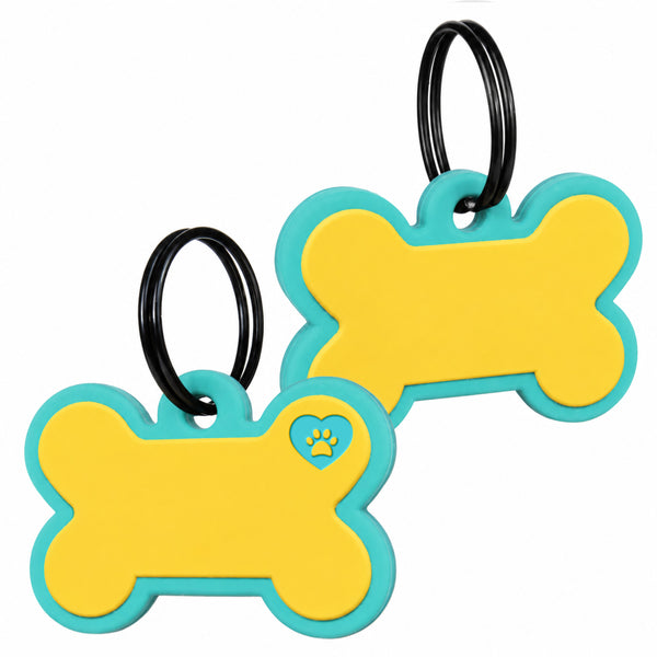 Bone Silent Silicone Dog ID Tag