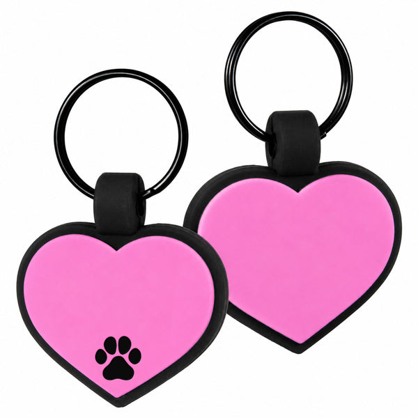 Heart Silent Silicone Pet ID Tag