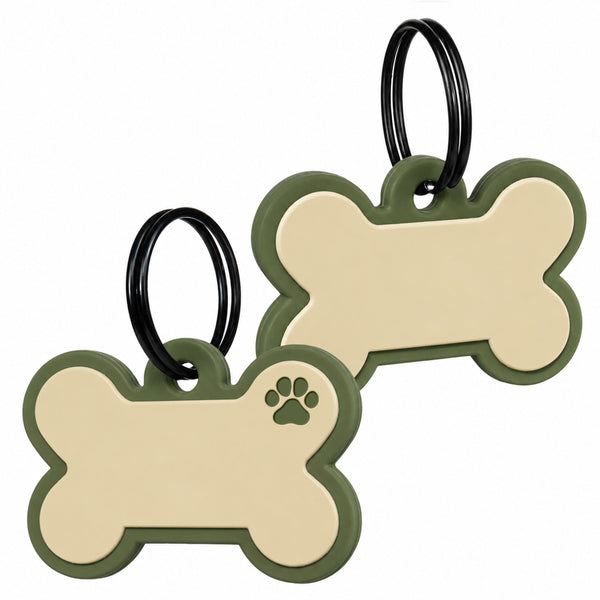 Bone Silent Silicone Dog ID Tag