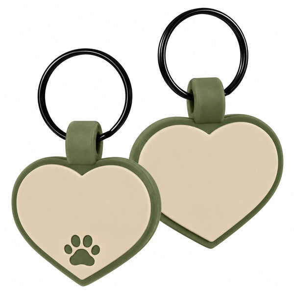 Heart Silent Silicone Pet ID Tag